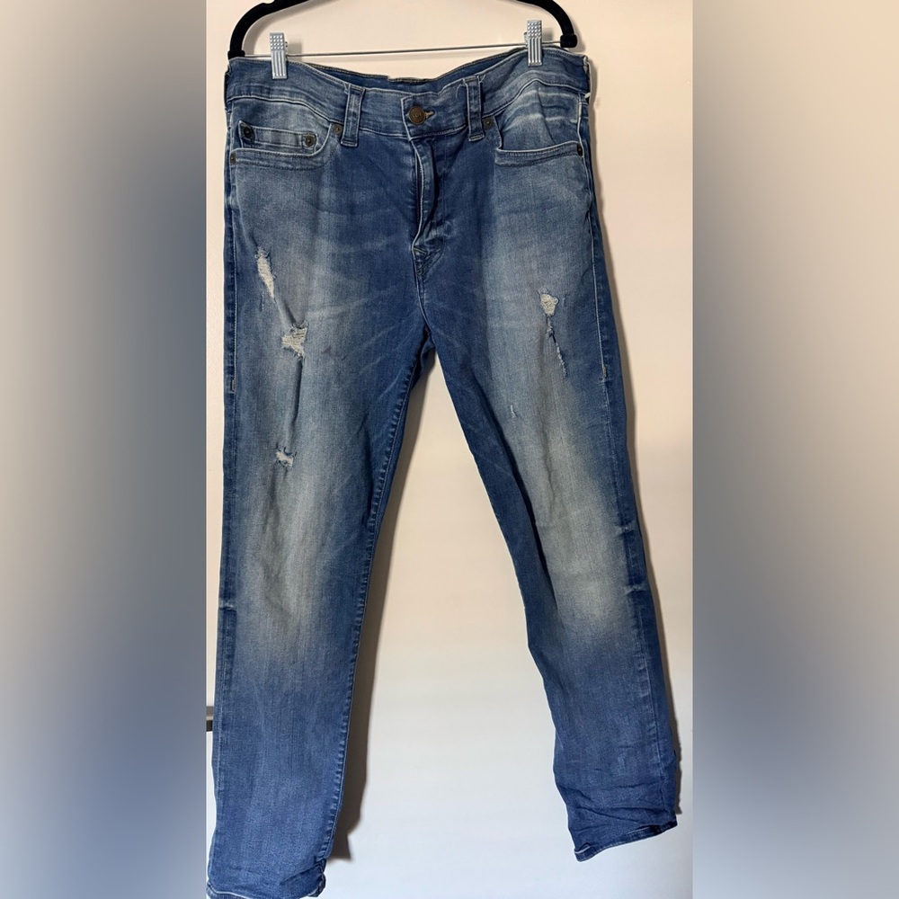 Stylish True Religion Blue Distressed Women Jeans